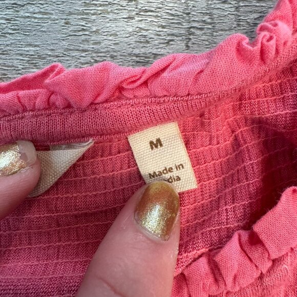 Soft Surroundings pink knit lace panel long sleeve tunic size medium O3 - Picture 6 of 10